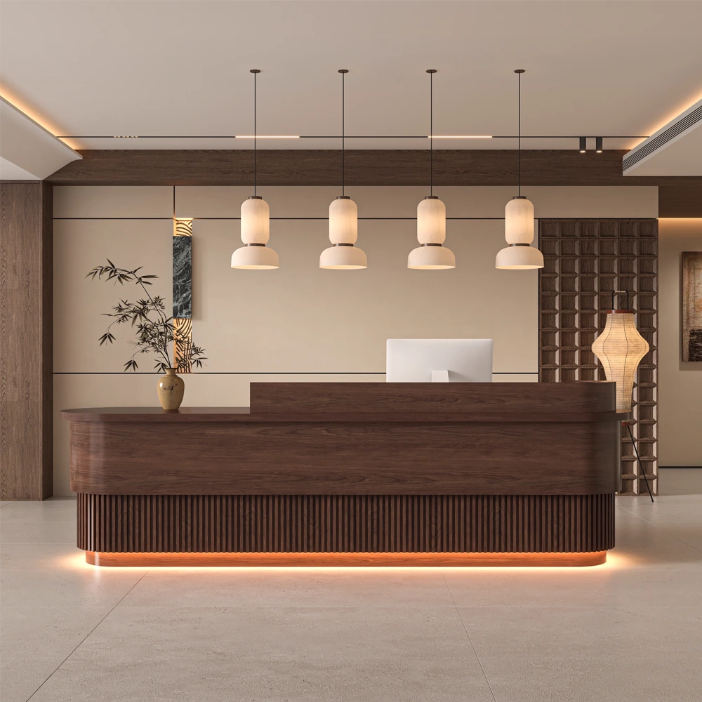 Minimalist Wabi Sabi Reception Counter