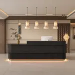 Minimalist Wabi Sabi Reception Counter