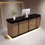 Wabi-sabi Style Reception Desk Made Of Rattan
