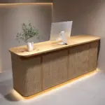 Wabi-sabi Style Reception Desk Made Of Rattan