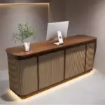 Wabi-sabi Style Reception Desk Made Of Rattan