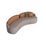 Nordic Patchwork Curved Two Seater Sofa Chair