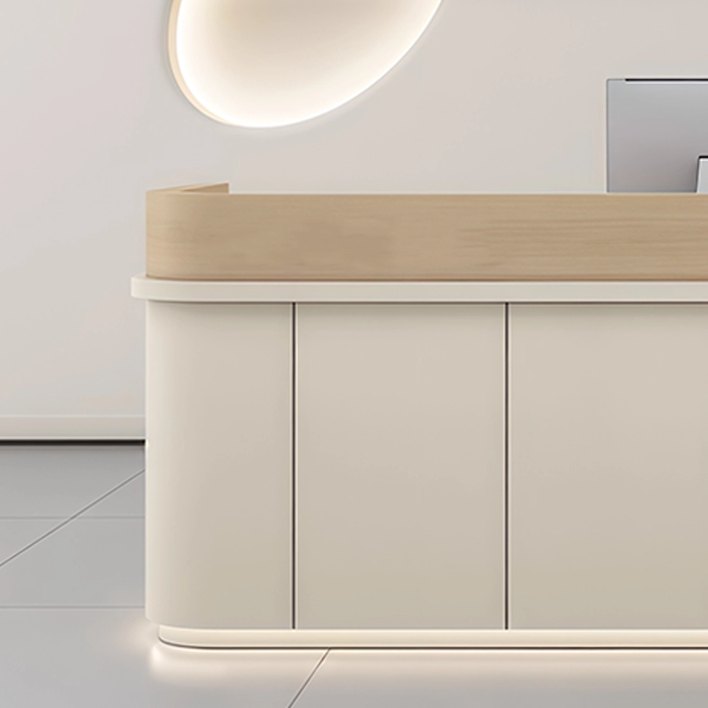 Premium Cream Tone Reception Desk for Academy & Salon
