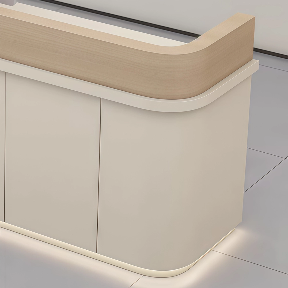 Premium Cream Tone Reception Desk for Academy & Salon