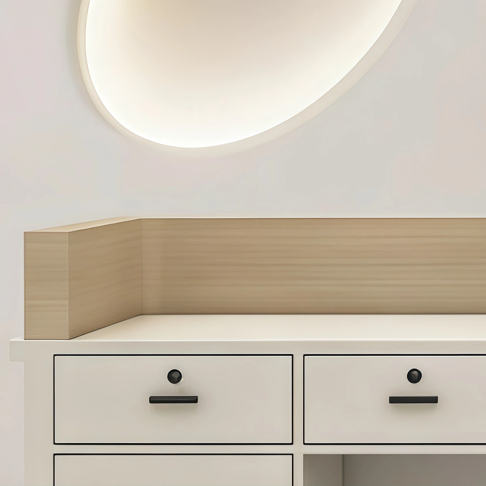 Premium Cream Tone Reception Desk for Academy & Salon