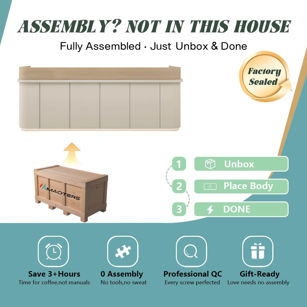 Premium Cream Tone Reception Desk for Academy & Salon