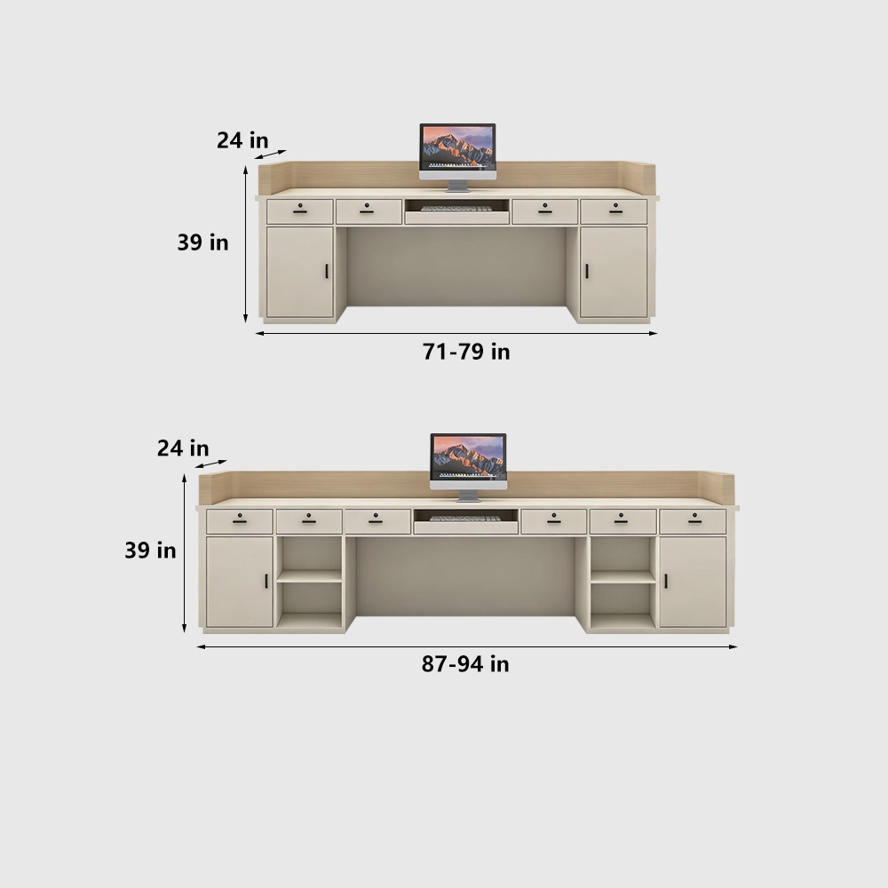 Premium Cream Tone Reception Desk for Academy & Salon
