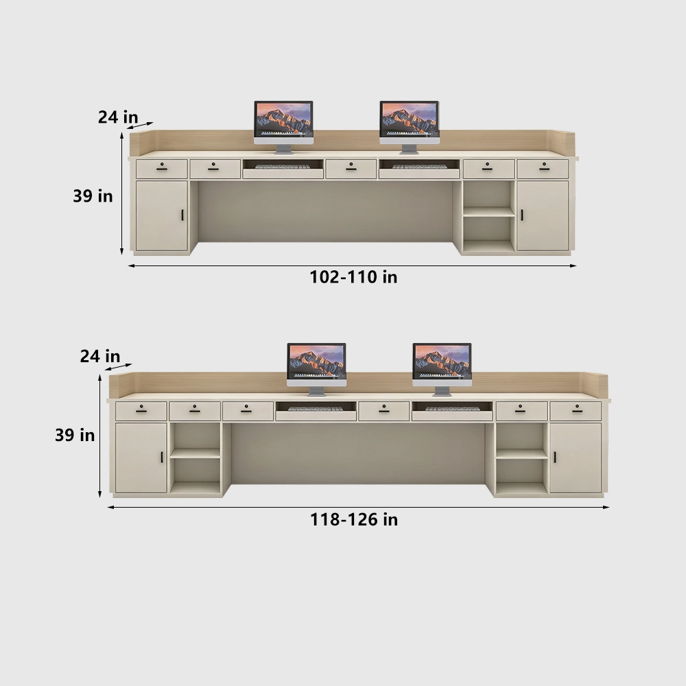 Premium Cream Tone Reception Desk for Academy & Salon