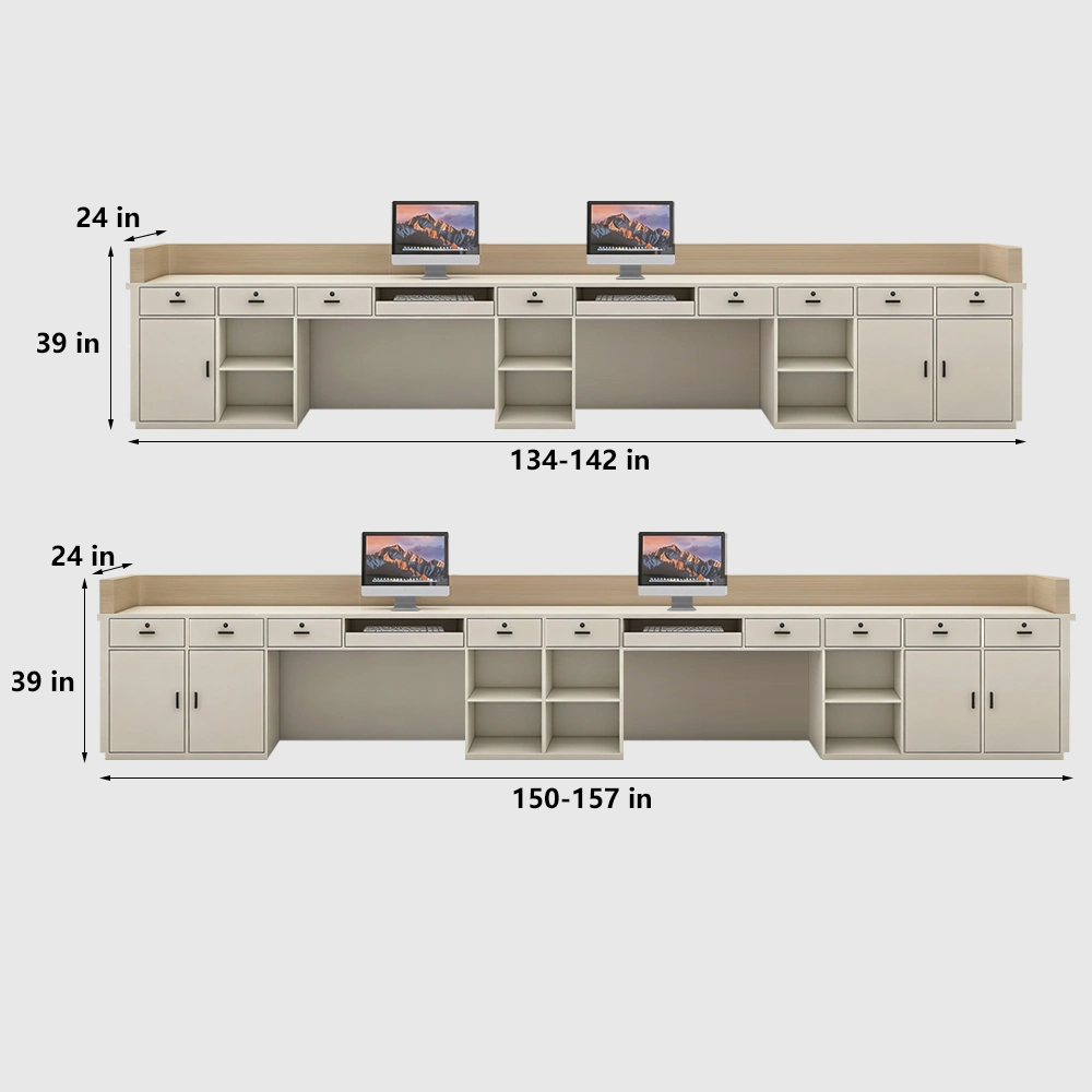 Premium Cream Tone Reception Desk for Academy & Salon