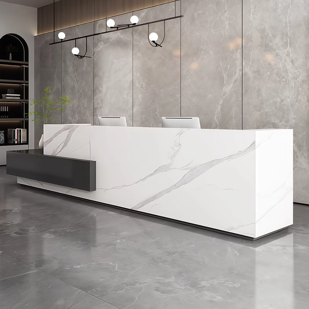 Rectangular Marble Reception Desk for Corporate & Hotel Lobby