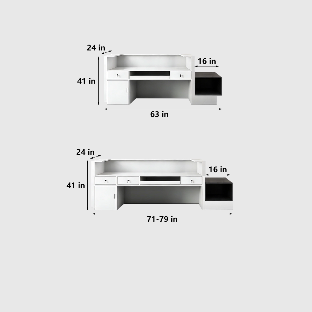 Rectangular Marble Reception Desk for Corporate & Hotel Lobby