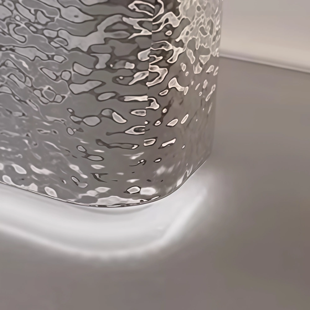 Curved Wave-patterned Stainless Steel Reception Desk