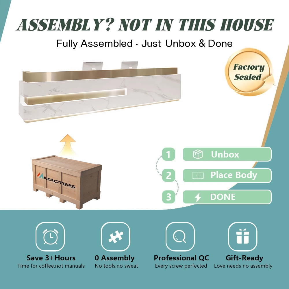 Luxury Minimalist Reception Desks For Modern Corporate Offices