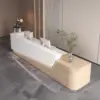Curved Solid Wood High-end Reception And Consultation Desk