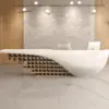 Modern Creative Shaped Lacquer Reception Desk
