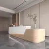 Curved Solid Wood High-end Reception And Consultation Desk
