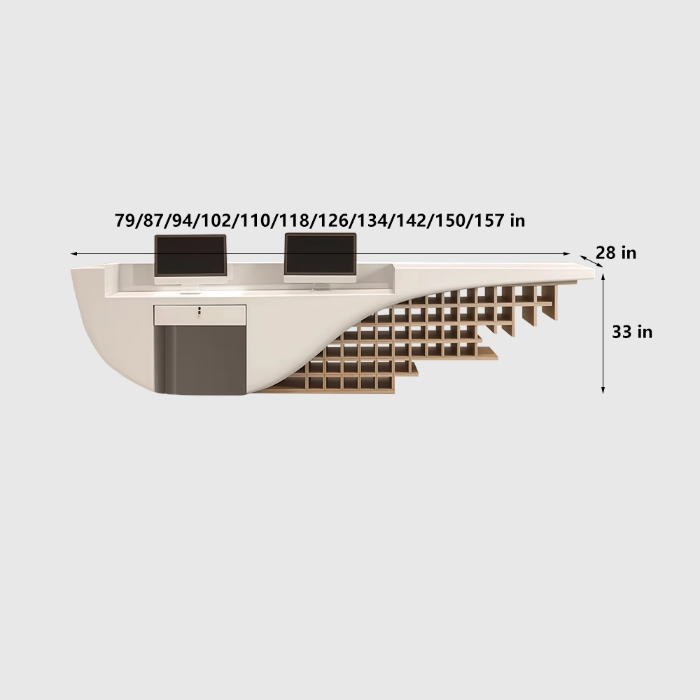 Modern Creative Shaped Lacquer Reception Desk