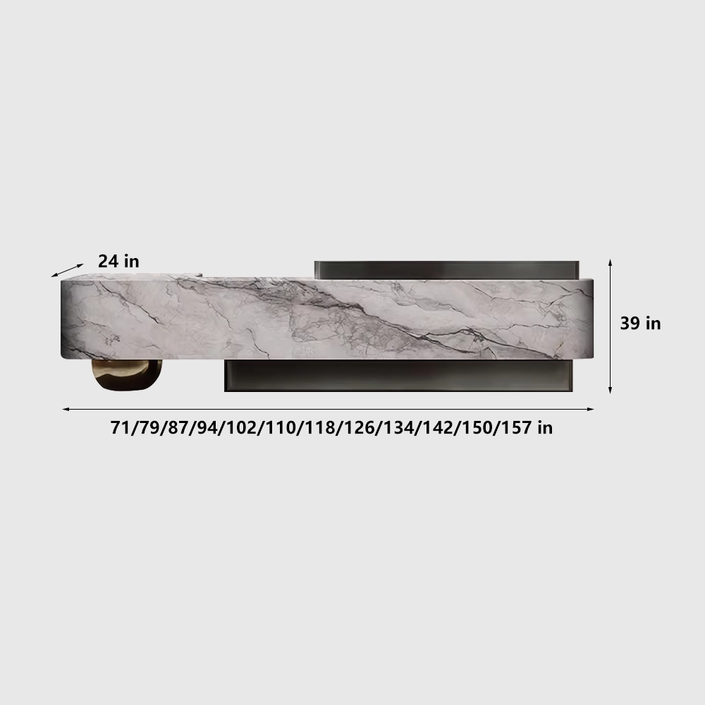 Luxury Patterned Marble Reception Desks