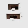 European Retro Solid Wood Curved Front Desk