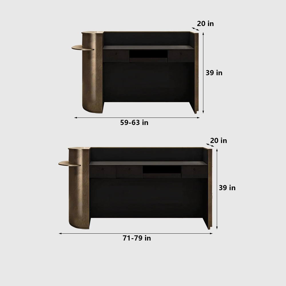 Luxury Stainless Steel Hotel Front Desk