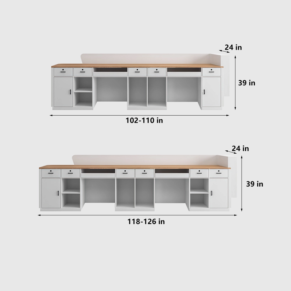 Curved Solid Wood High-end Reception And Consultation Desk
