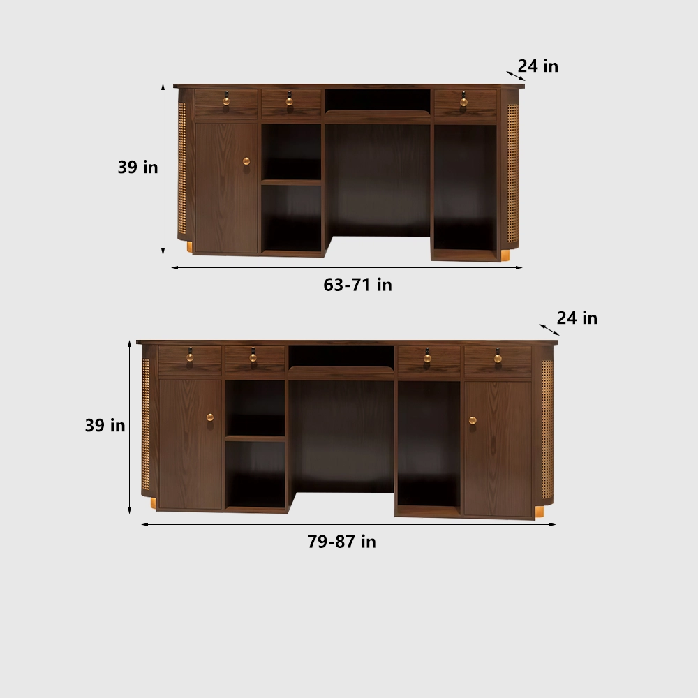 Wabi-sabi Style Reception Desk Made Of Rattan