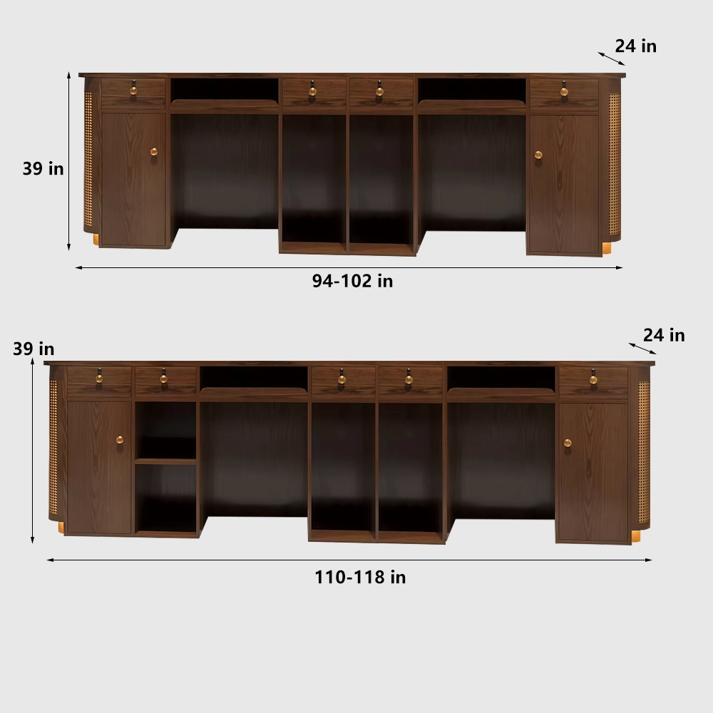 Wabi-sabi Style Reception Desk Made Of Rattan