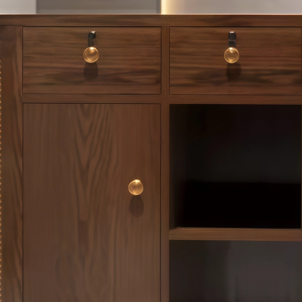 Wabi-sabi Style Reception Desk Made Of Rattan