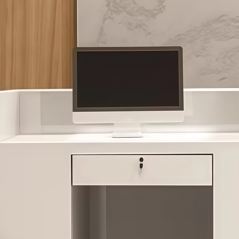 Modern Creative Shaped Lacquer Reception Desk