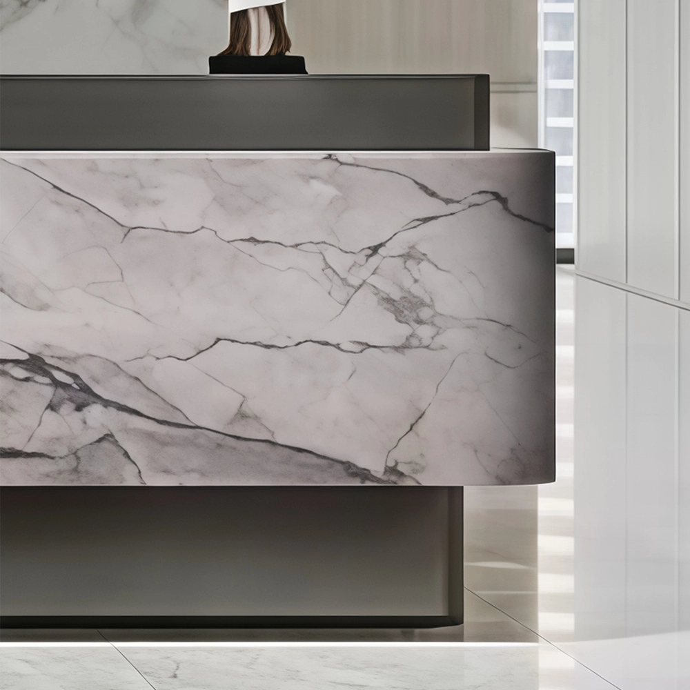 Luxury Patterned Marble Reception Desks