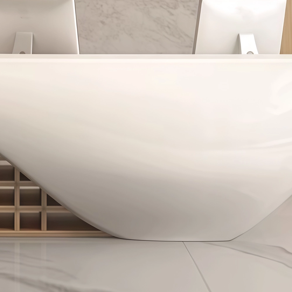 Modern Creative Shaped Lacquer Reception Desk