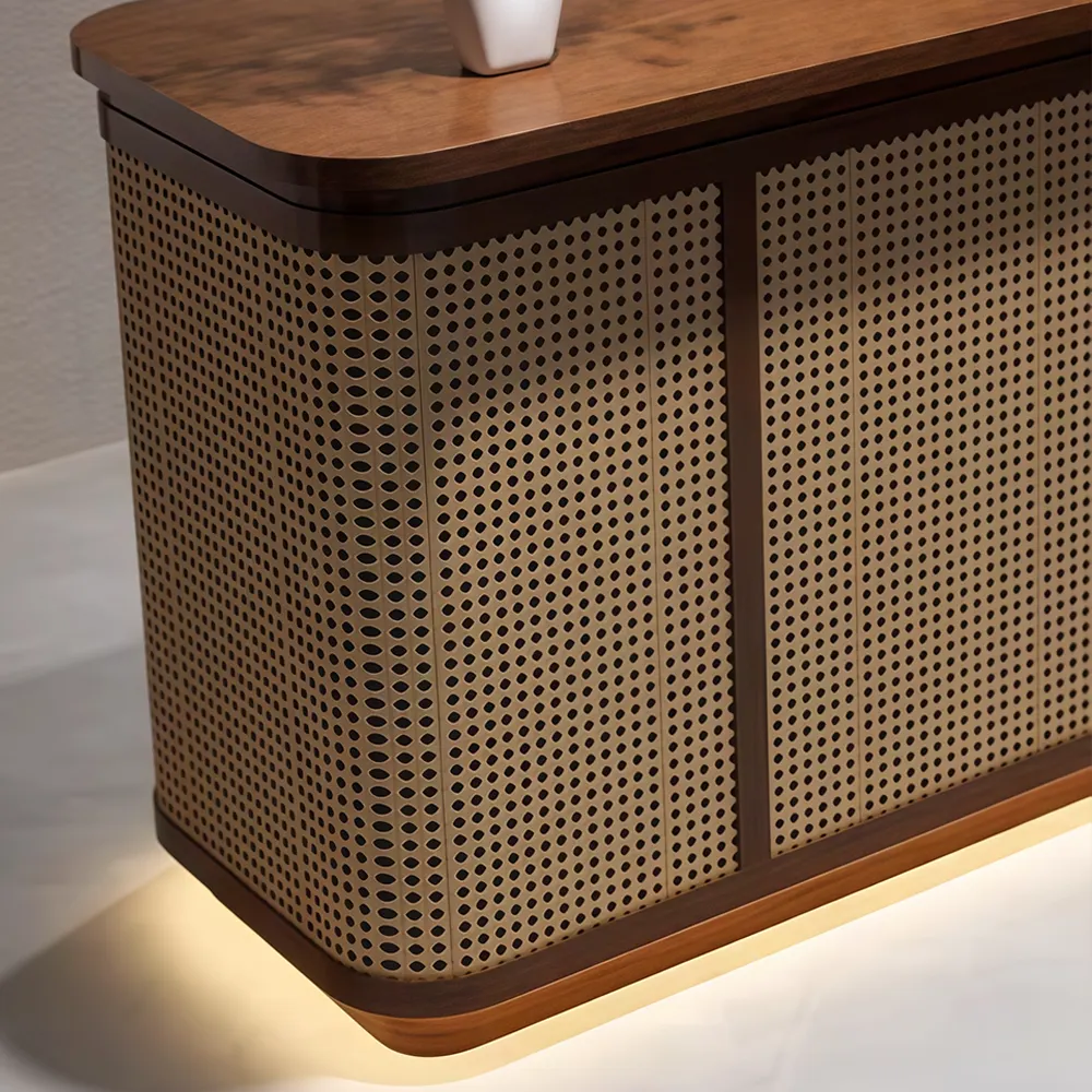 Wabi-sabi Style Reception Desk Made Of Rattan