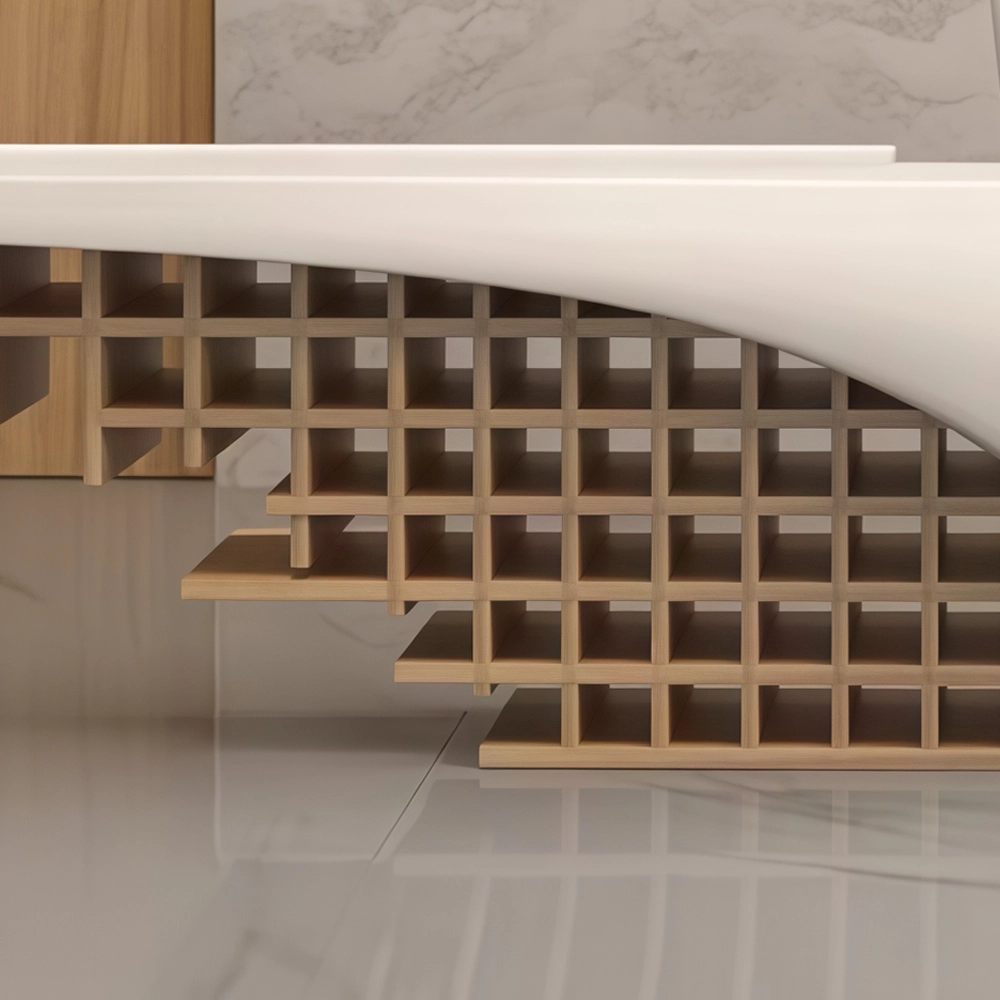 Modern Creative Shaped Lacquer Reception Desk