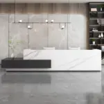 Rectangular Marble Reception Desk for Corporate & Hotel Lobby