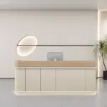 Premium Cream Tone Reception Desk for Academy & Salon