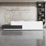 Rectangular Marble Reception Desk for Corporate & Hotel Lobby