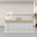 Premium Cream Tone Reception Desk for Academy & Salon