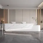 Curved Solid Wood High-end Reception And Consultation Desk