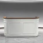 European Retro Solid Wood Curved Front Desk
