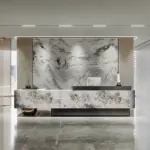 Luxury Patterned Marble Reception Desks