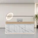 Premium Cream Tone Reception Desk for Academy & Salon