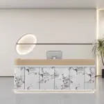 Premium Cream Tone Reception Desk for Academy & Salon
