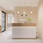 Modern Minimalist Wooden Cashier Counter