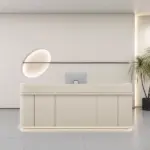 Premium Cream Tone Reception Desk for Academy & Salon