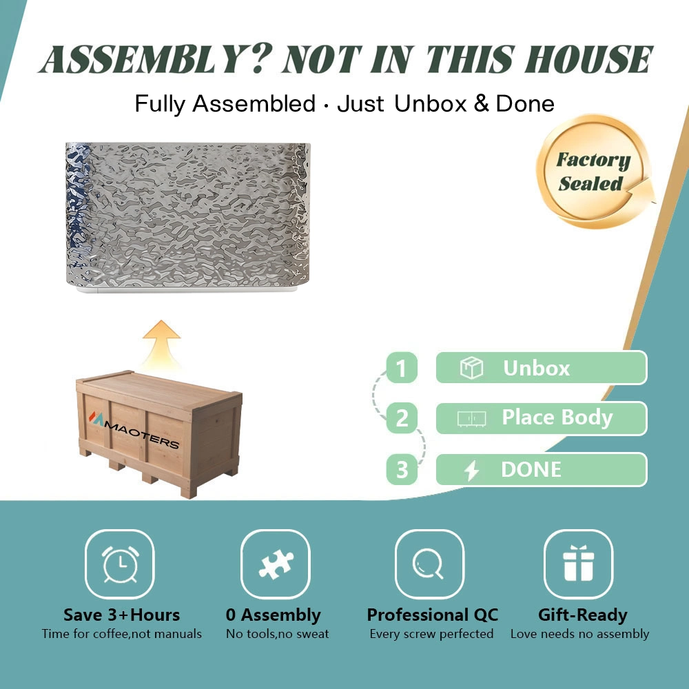 Curved Wave-patterned Stainless Steel Reception Desk