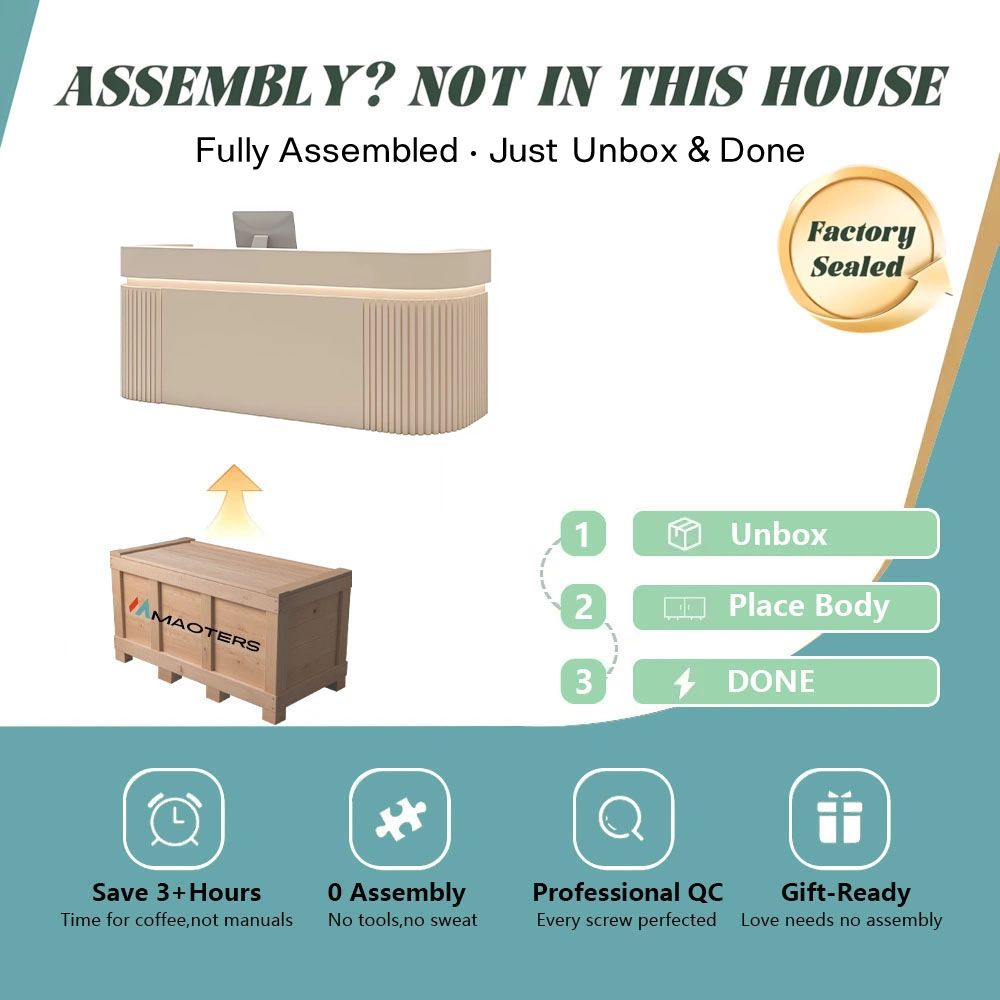 Modern Vertical-striped Luxury Reception Desk