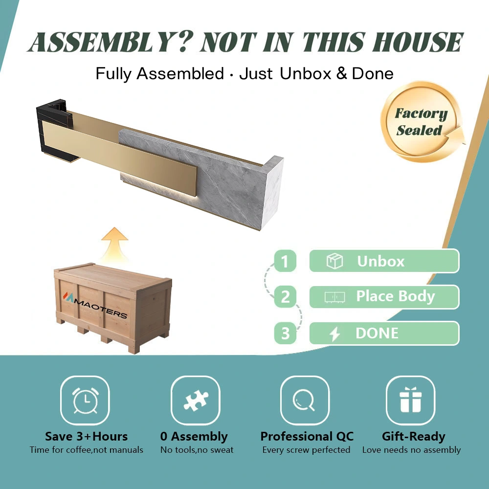 Genuine Marble Stone Hotel Reception Desk