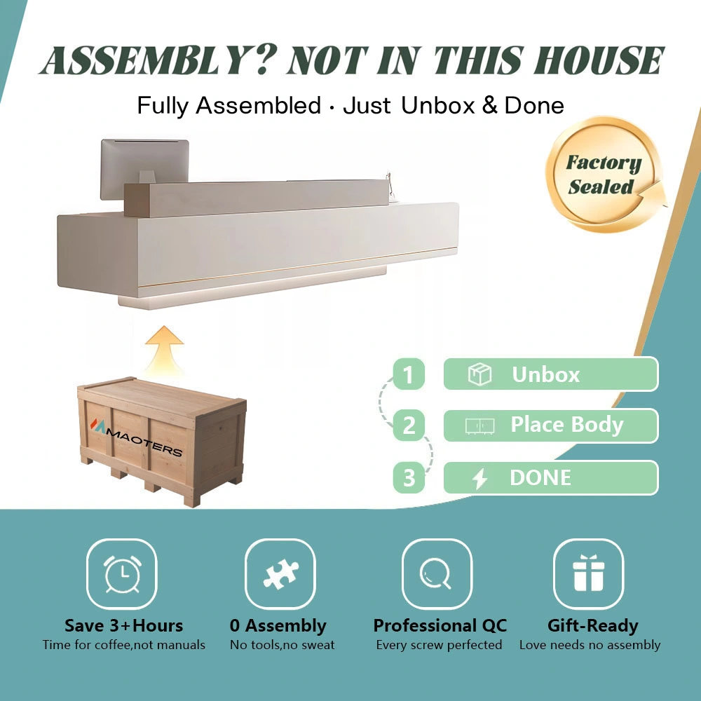 Minimalist Modern Corporate Reception Desk