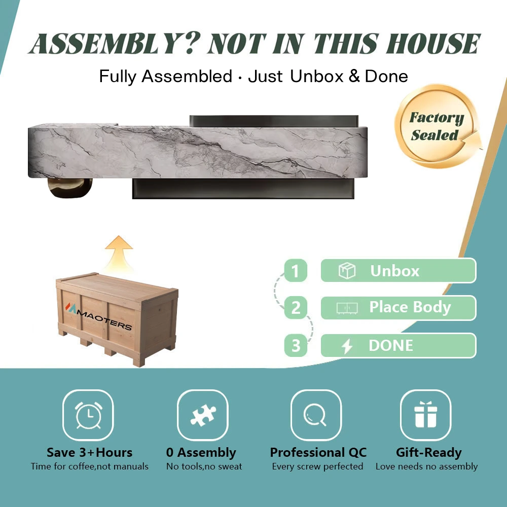 Luxury Patterned Marble Reception Desks