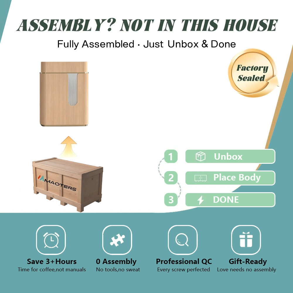 Modern Minimalist Wood Grain Reception Desk